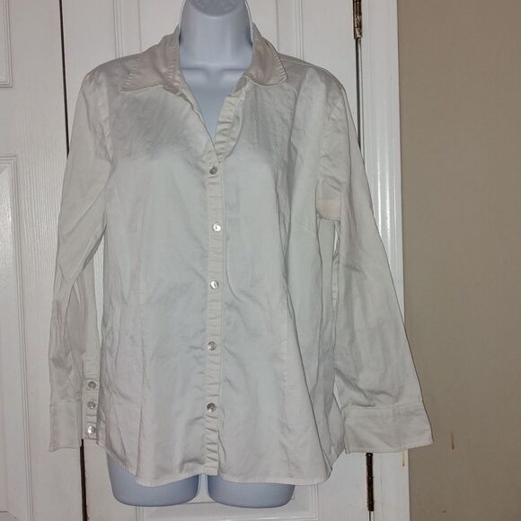 J. Jill white button down shirt  Sz 14 - Picture 1 of 5